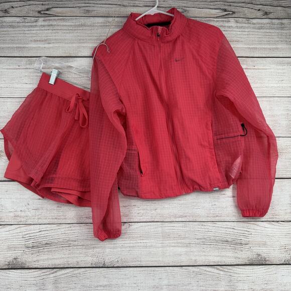 Nike Dri-FIT Jacket Shorts Set Womens XS Windbreaker Running Division FV6403 - Picture 1 of 16
